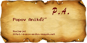 Popov Anikó névjegykártya